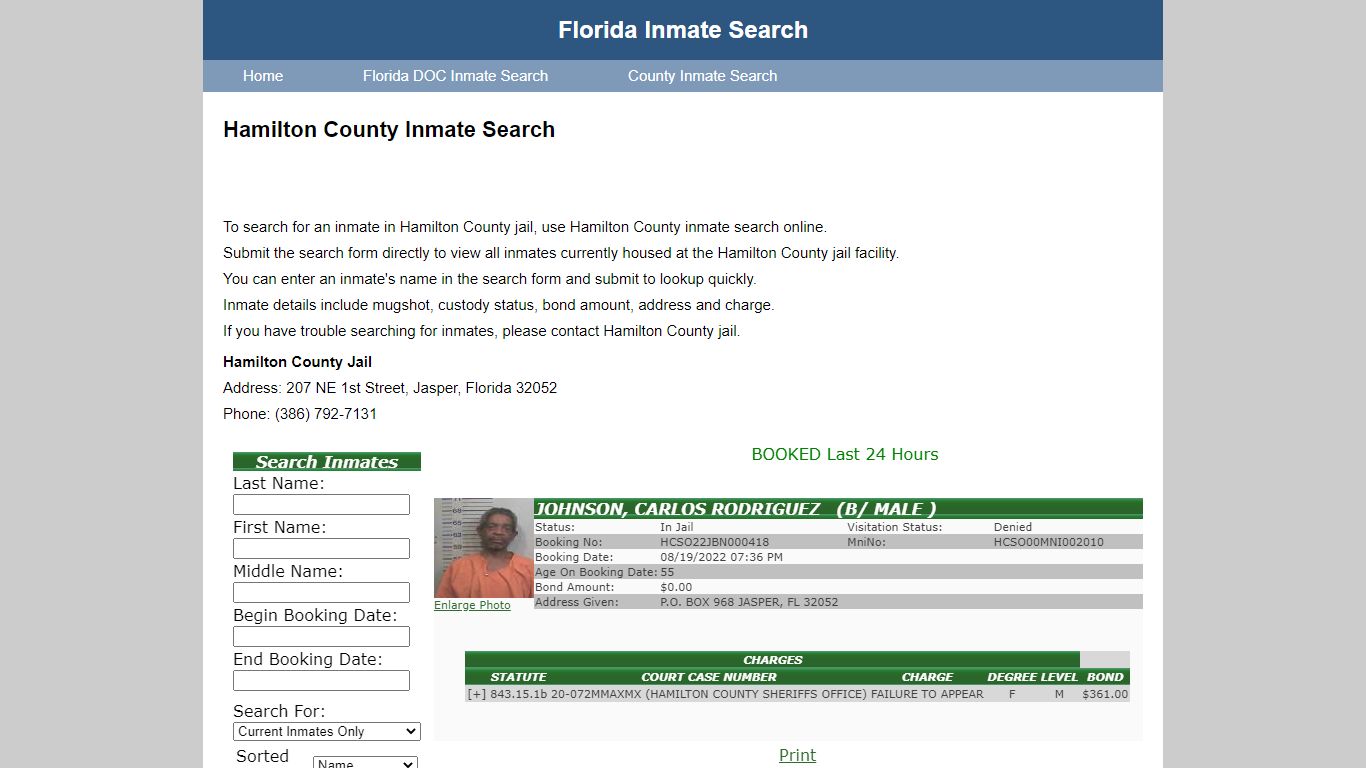 Hamilton County Inmate Search